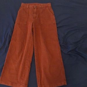 Jeans wide leg, rusty penny color
